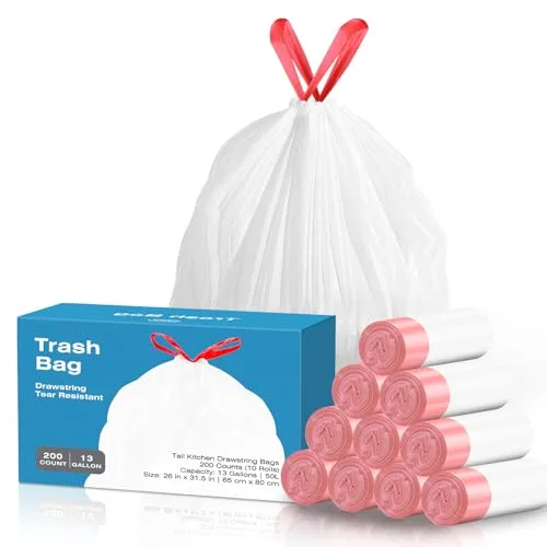 KDBK 13.2-Gallon Drawstring Trash Bags